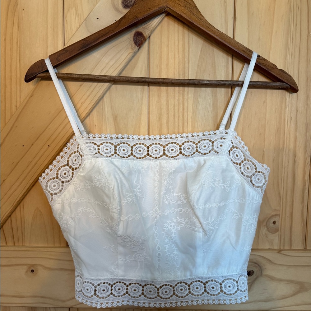 Lulu's White Lace Camisole Top